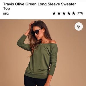 Lulus Travis olive green off the shoulder top